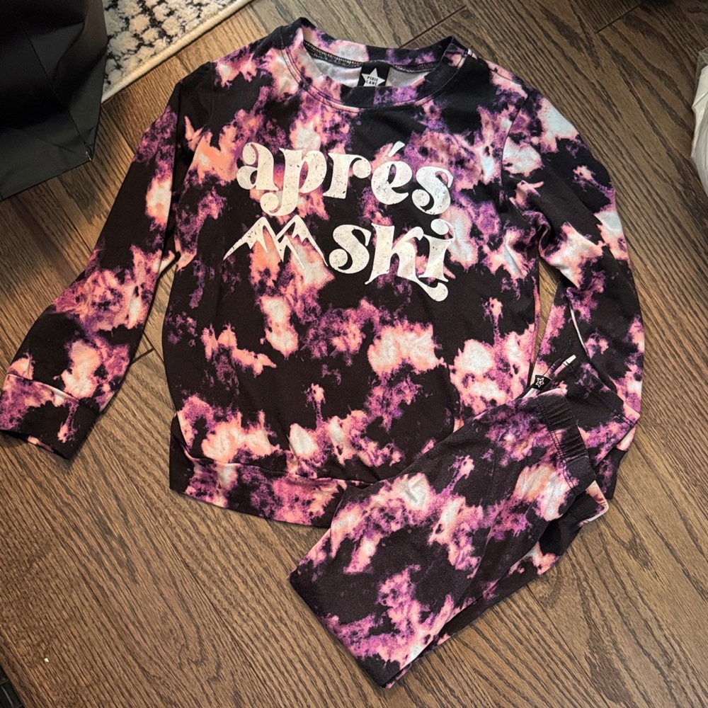 Kids Tie-Dye Matching Set - Pink and Black